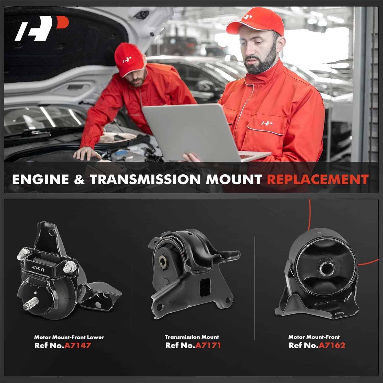 A-Premium 3PCS Engine Motor Mount and Torque Strut Mount Kit Compatible with Hyundai Sonata 2006-2008, Azera 2006-2008, 3.3L 3.8L, Replace# 219103L060, 219103K050