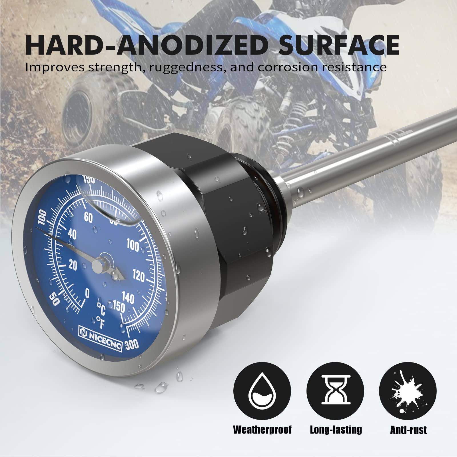 Asta Livello Olio Con Indicatore Temperatura Per Yamaha Raptor 700 2006-2024 - Foto 4