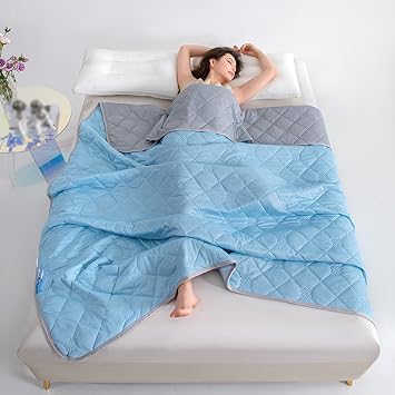 Summer Solid Color Quilted Quilt - Double Sided Contrasting Color Design Cooler Quilt - Lightweight Breathable Reversible Summer Ice BlanketH,200 * 230cm/79 * 91"