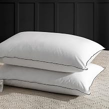 APSMILE Down Pillow 40 x 80 cm Feather Pillow with 3 Chamber Filling - Luxury Down Pillow for Sleeping Pillow 40 x 80 cm Down Pillow 100% Organic Cotton Cover Soft and Supportive White Pack of 2