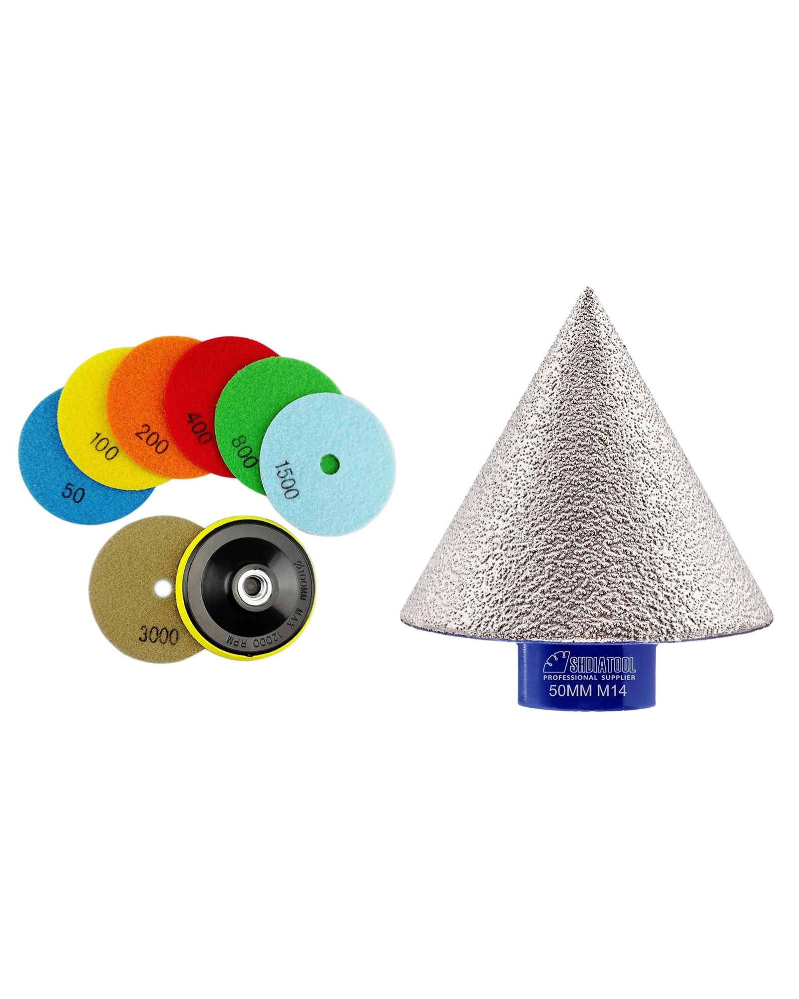 SHDIATOOL Disque Diamant 7Pcs avec fraise diamant pour meuleuse - 8