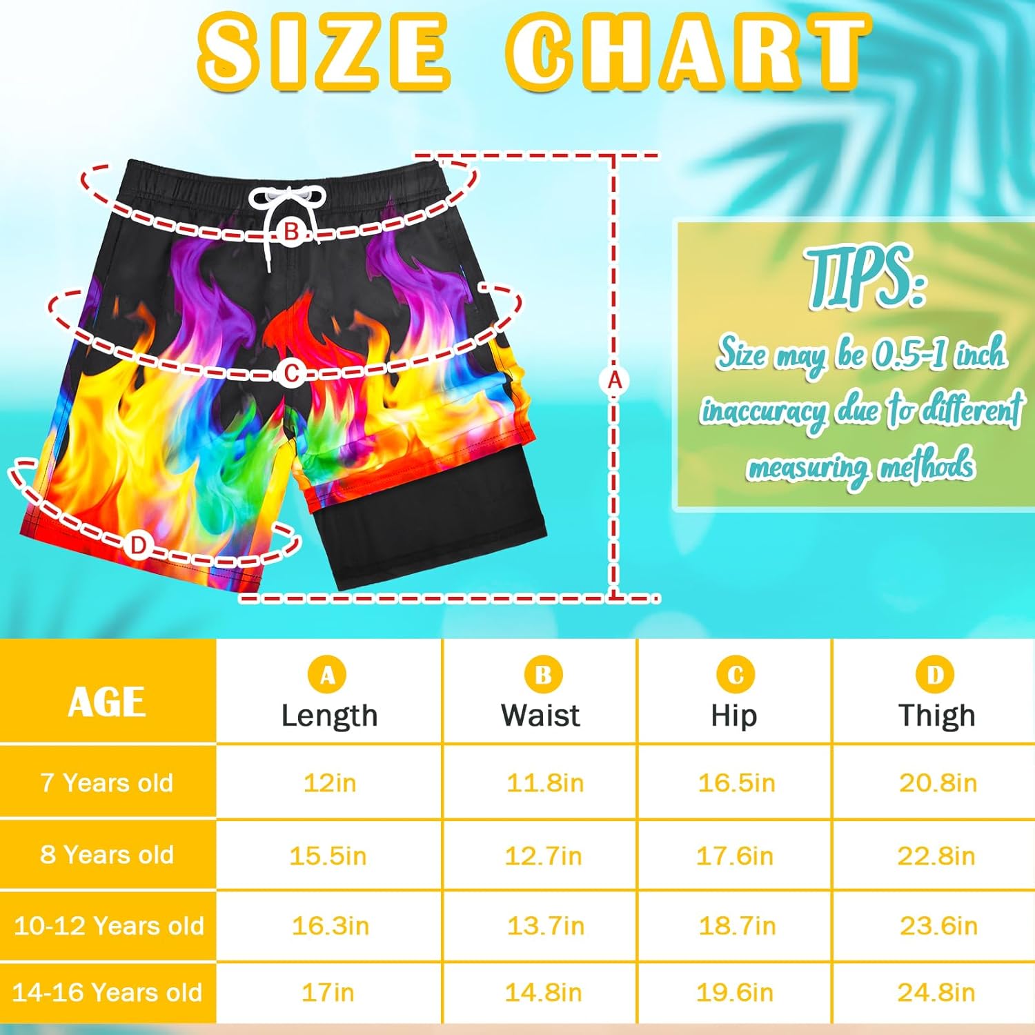 OlyPegic Boys Swim Trunks Bathing Suit Boys Swimsuit Swim Shorts Swimwear Quick Dry Swim Trunks with Compression Liner - Image 7