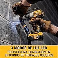Vista 10 de DEWALT Taladro de martillo inalámbrico MAX XR de 20 V, sin escobillas, resistente de 1/2 pulgada, 3 velocidades, solo herramienta (DCD996B)