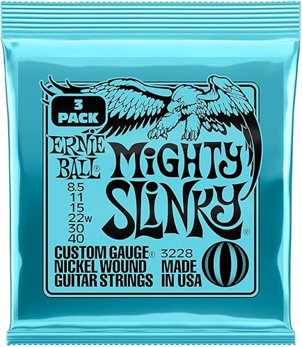 Vista 28 de Ernie Ball Super Slinky - Cuerdas para guitarra eléctrica con envoltura de níquel, paquete de 3, calibre 9-42 (P03223)