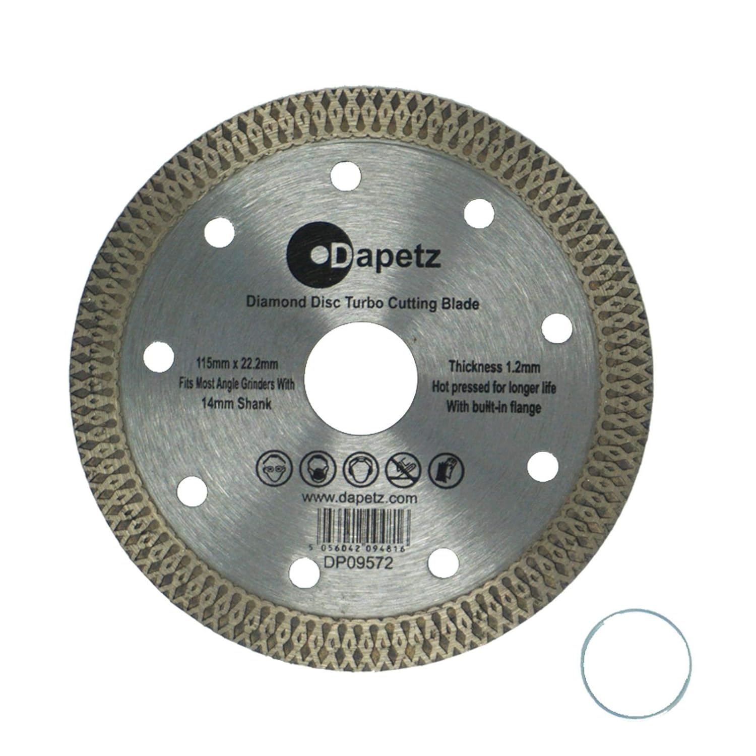 Dapetz ® Diamond Cutting Discs 115mm for Angle Grinder - Super Thin Fast, Clean Cut on Porcelain, Granite, Marble, Concrete, Tiles, Stones, Bricks & Ceramics- Size 115 x 22.2mm