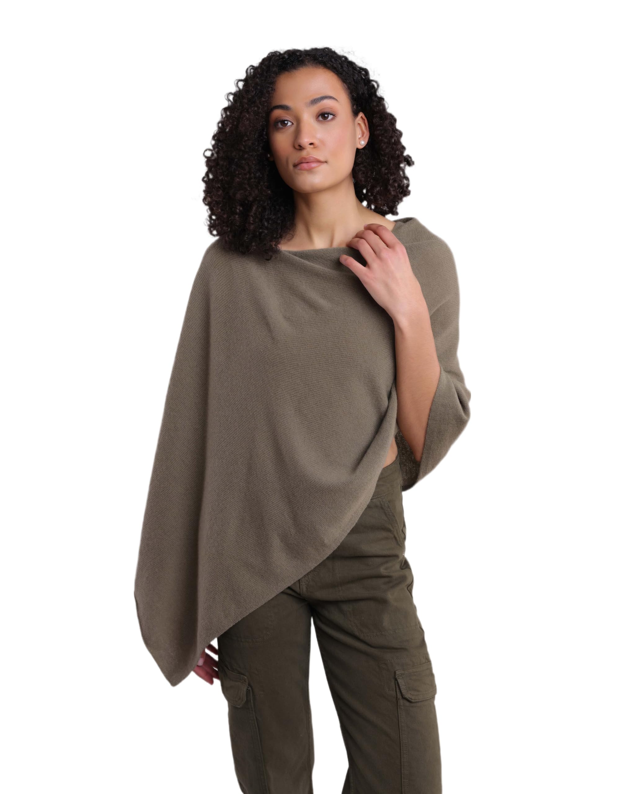 CLAUDIA NICHOLE Womens 100% Cashmere Dress Topper - Cashmere Poncho Wrap