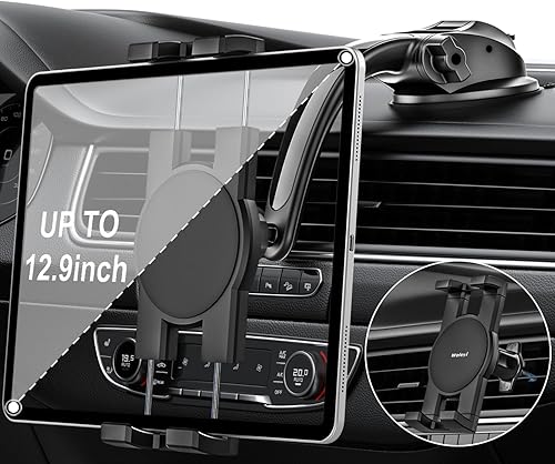 woleyi Soporte universal para tablet de automóvil, 3 en 1, soporte universal para tableta con ventosa fuerte para salpicadero del automóvil,