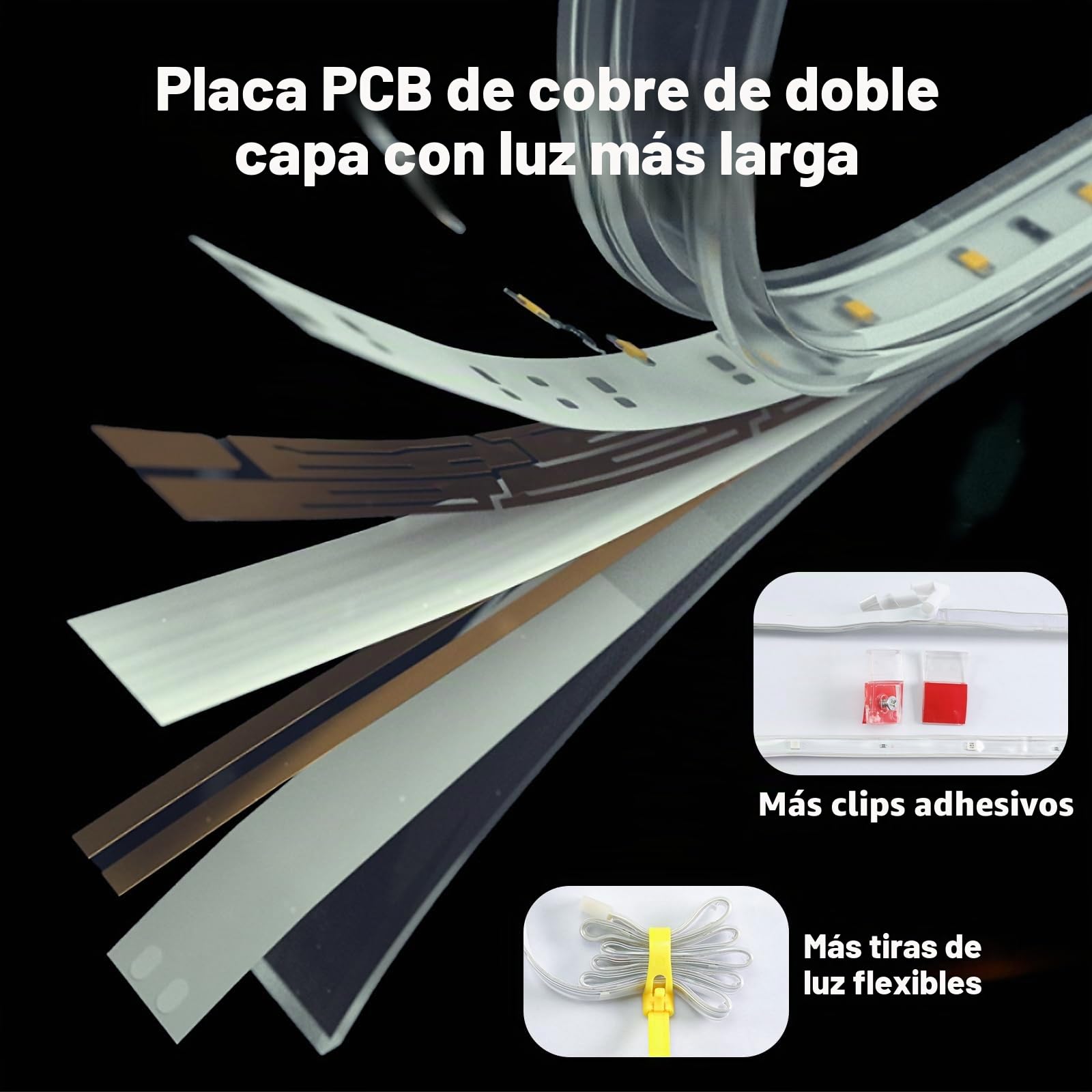 Cinta LED exterior impermeable, Smart IP67 tira LED, sincronización musical led de pared, control de aplicación, diadema LED, dormitorio, jardín, balcón, vacaciones, Navidad(No Remote Control) (30m)