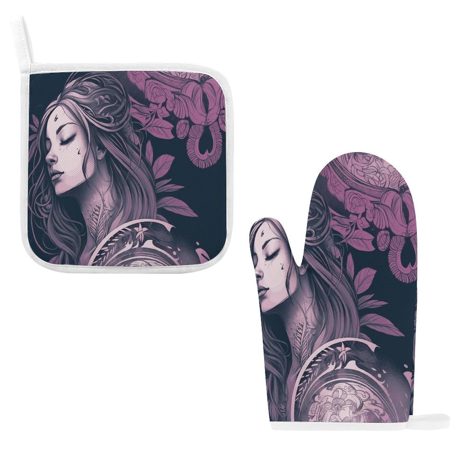 Fodpand Style Ethereal Illustration Oven Mitts And Pot Holders Sets