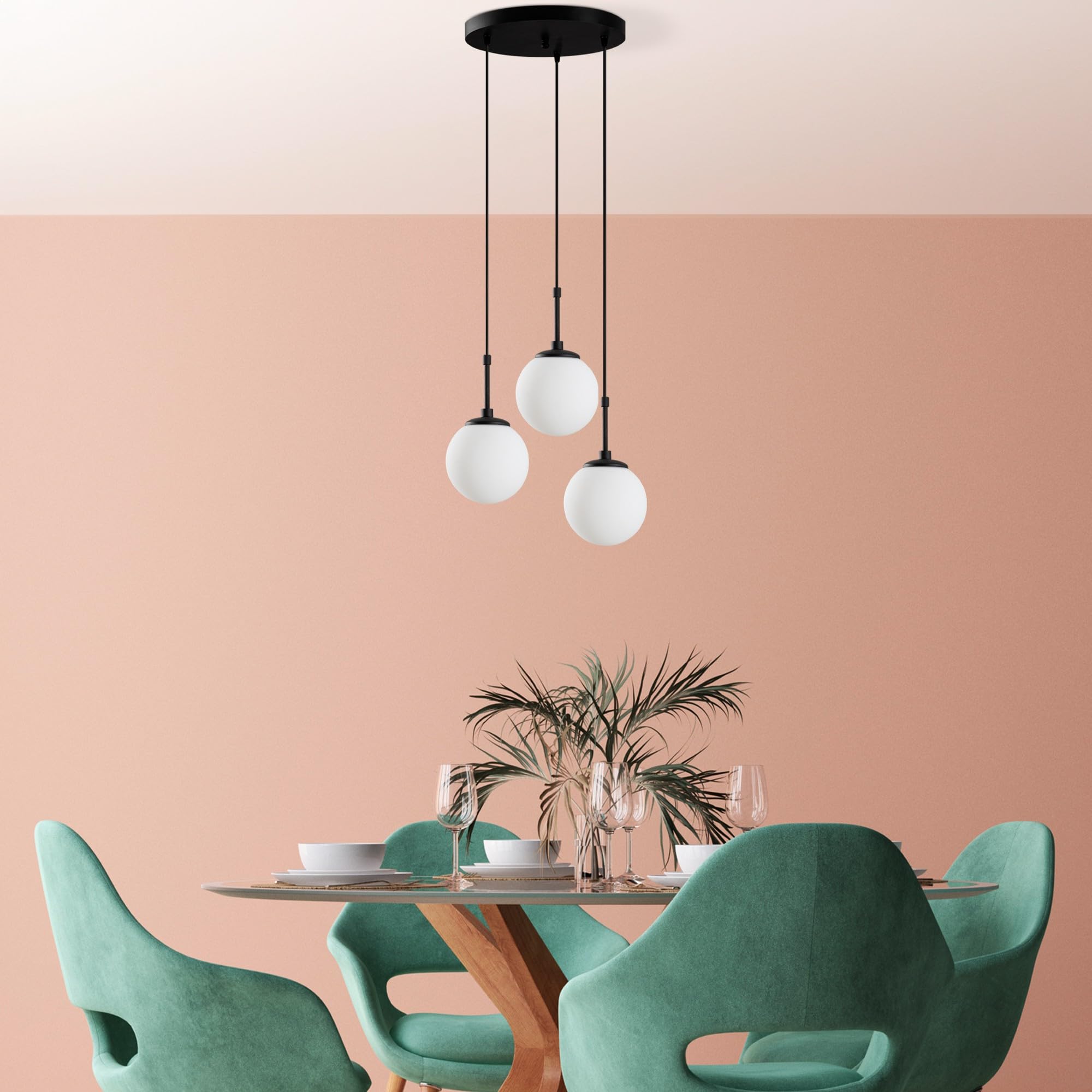 Lustre noir Élégant Opviq en métal au design suspendu contemporain
