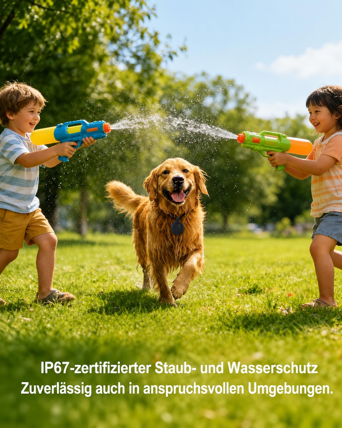 Hunde Tracker für Android, kompatibel mit Google „Mein Gerät Finden“, Bluetooth GPS Smart Tag ohne SIM-Karte & ohne ABO, Hundetracker mit IP67 wasserdichter Silikonhülle für Hundehalsband