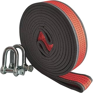 TiCoast Recovery Tow Strap 20000lb, Heavy Duty 2" x 16.4ft Winch Snatch Strap, Steel U-Hooks for Reliable Towing, Emergency Off Road Truck Towing Rope, Night Reflection Industrial Webbing (Yellow)