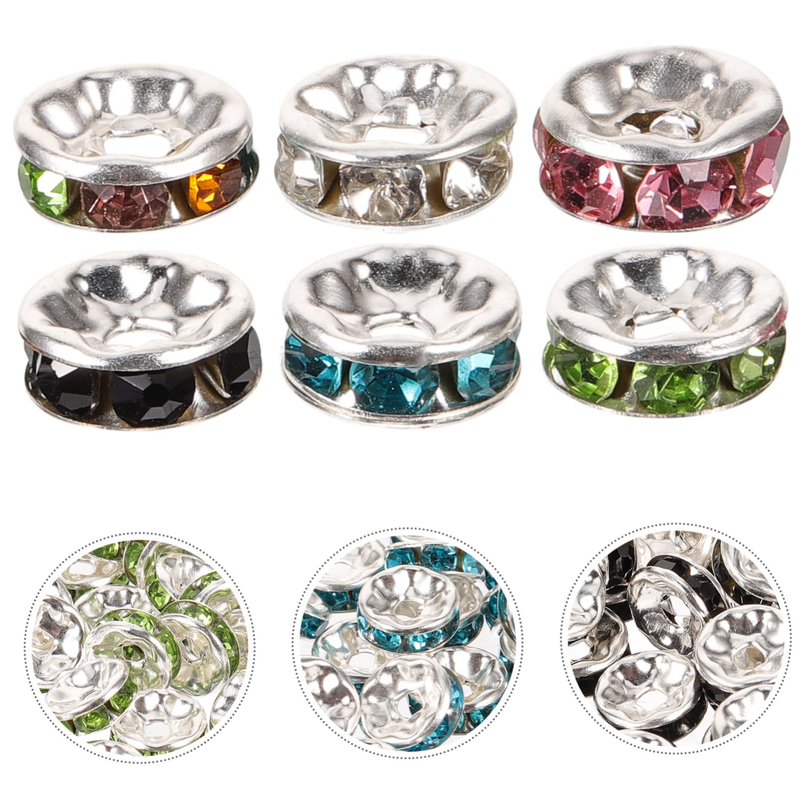 Operitacx 900pezzi Kit Distanziatori Cristallo Per Creazione Gioielli Perline Fai Da Te Per Bracciali e Accessori Artigianali Unici