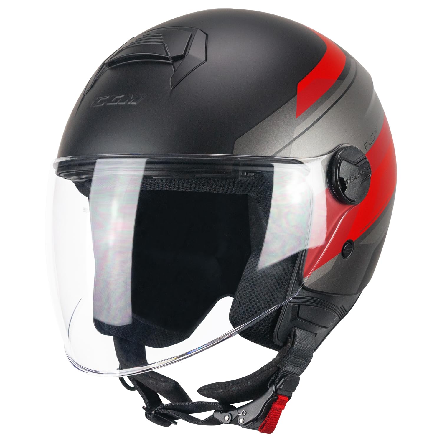 CGM 167K FLO CITY Nero Rosso opaco lunga M2 Black Red Matt