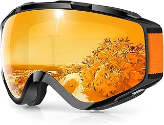 Findway Gafas de Esquí, Máscara Gafas Esqui Snowboard Nieve Espejo para Hombre Mujer Adultos Juventud Jóvenes OTG Compatible con Casco,Anti Niebla 100% Protección UV Gafas de Ventisca