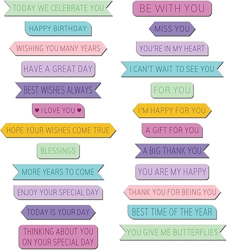 Miniatura 9 de INFUNLY 24 piezas de troqueles de corte de palabras de feliz cumpleaños palabras de metal troquelado de marco de diálogo troquelado para mejores