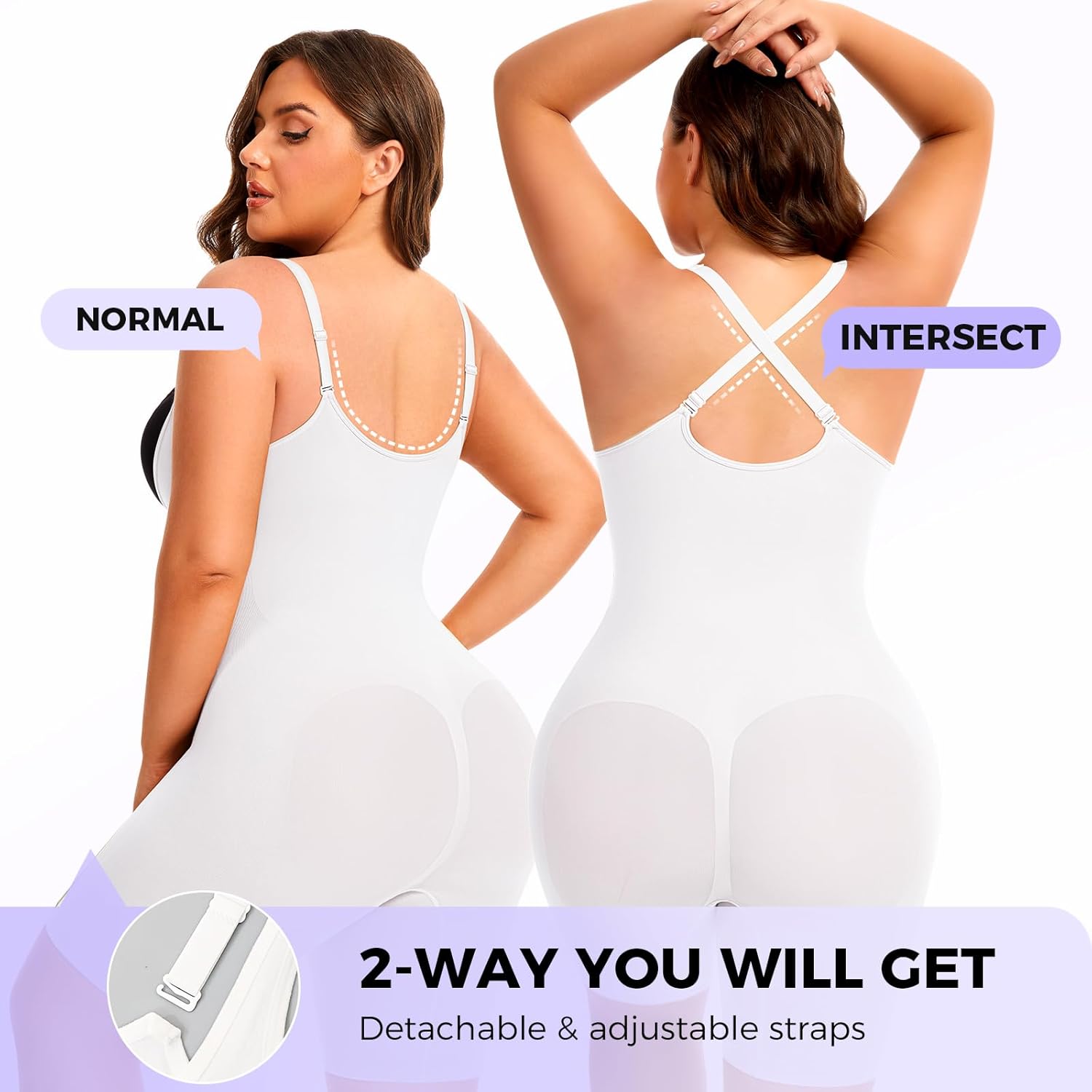 fortix Plus Size Open Bust Women Shapewear Bodysuit Tummy Control Body shaper Under Dress Faja Thigh Slimmer