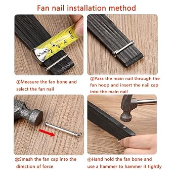 8 Pack Folding Hand Fan Axle Rivet Replacement 25mm 1inch Folding Hand Fan Rivets Parts for Foldable Chinese Japanese Vintage Bamboo Silk Fan Handheld Fans Rave Fan