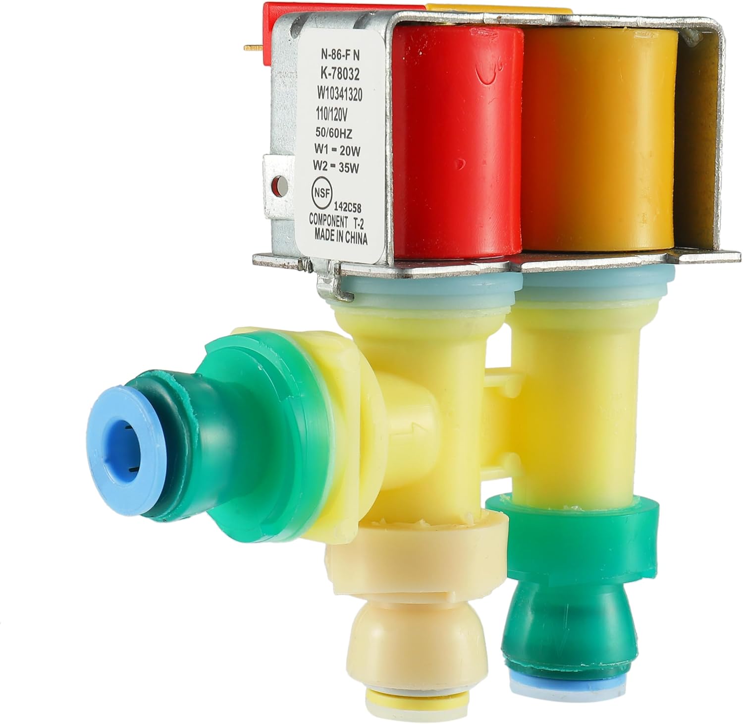 WPW10341320 W10341320 Refrigerator Water Inlet Valve Compatible with Whirlpool, kenmore, kitchen-aid, may-tag Refrigerator Replacement of AP6019939, PS11753250, EAP11753250