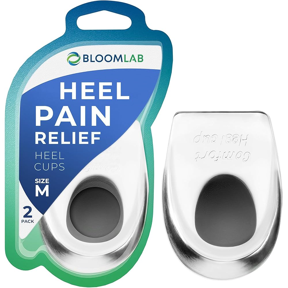 Gel Heel Pads, 2 Pack, for Achilles Tendonitis, Shoe Wedge Inserts for Plantar Fasciitis, Bone Spur, Foot Pain Relief Support, Comfort Cushion Insoles for Women/Men