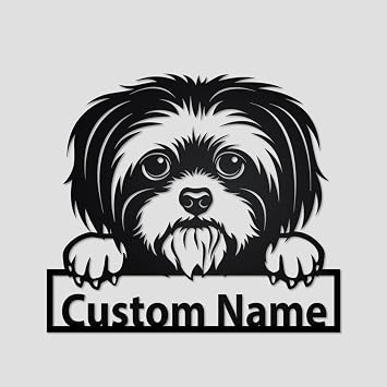 Custom Metal Shih Tzu Signs, Metal Address Signs, Dog Silhouette Art, Shih Tzu Name Kennel Signs, Dog Lover Gift, Outdoor Porch Sign, Welcome Sign, All Dog Breeds, Customize