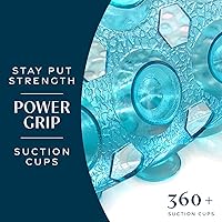 Vista 2 de SlipX Solutions Power Grip 39x16 Bathtub & Shower Mat Premium Non-Slip Bath Safety Clear Aqua