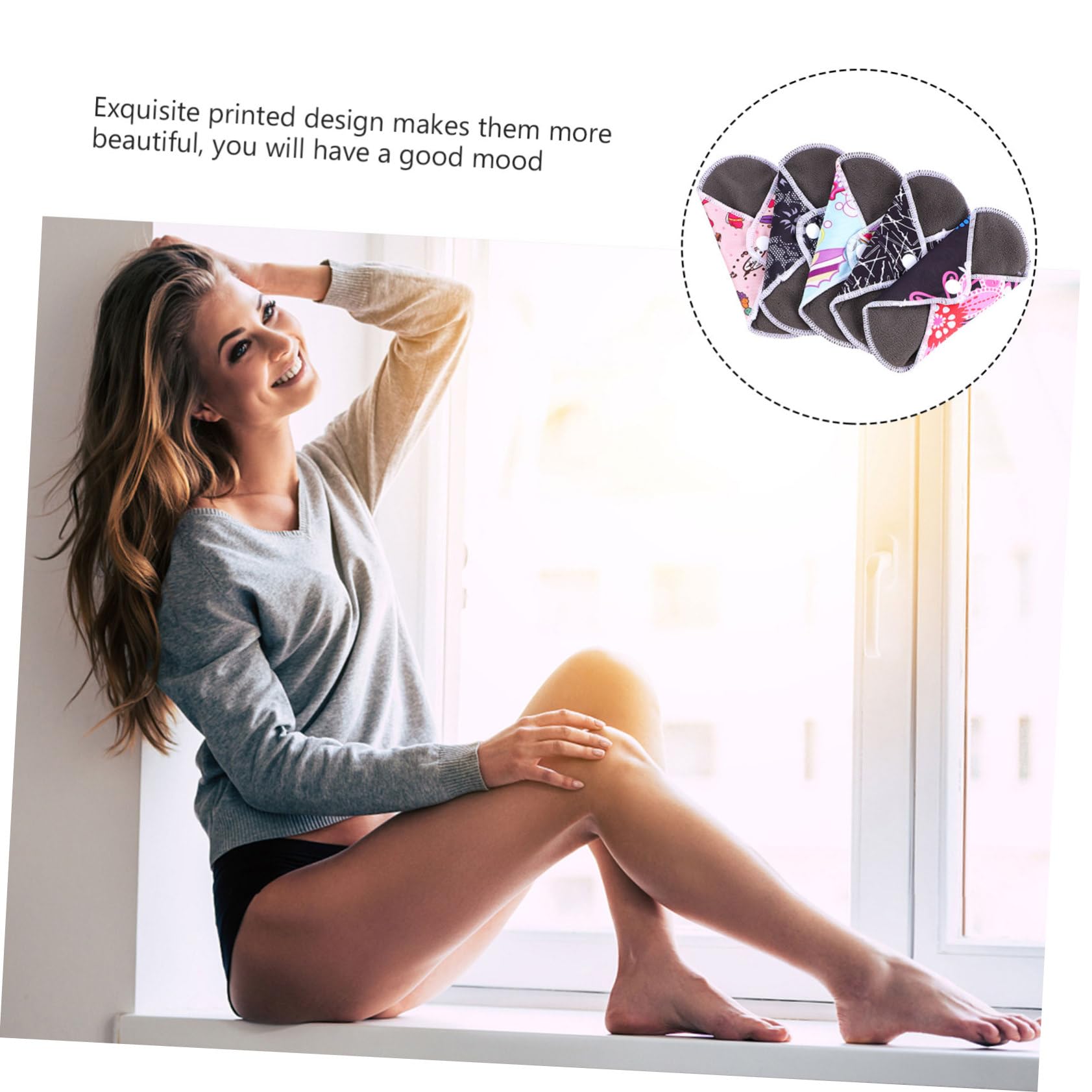 2sets Assorbenti Lavabili Con Per Menstruazione e Riutilizzabile Con Per Trasporto Colori Casuali