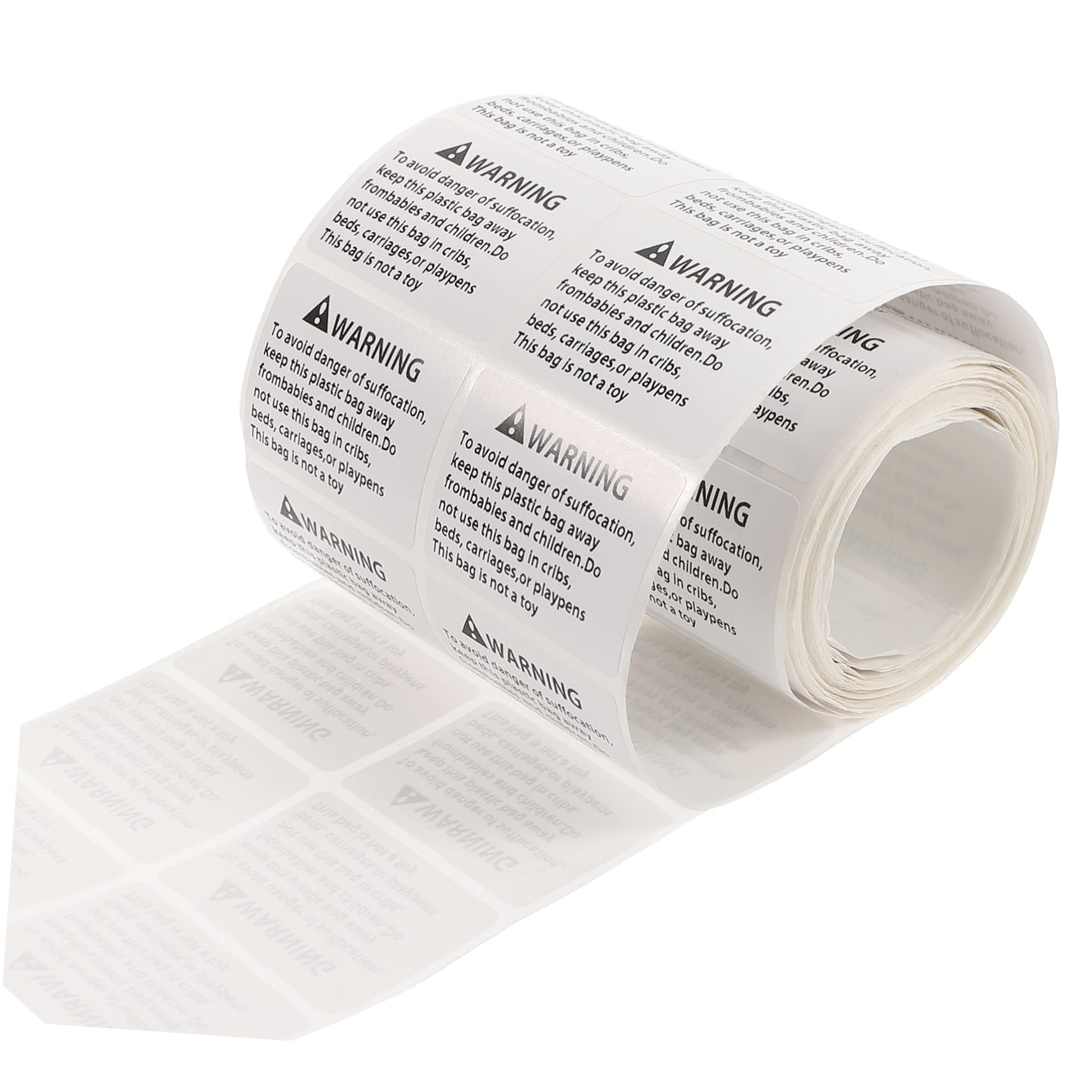 TEHAUX Dhesive Warning Stickers for Packing Bag 500/pack Suffocation Warning Labels Warning Stickers Roll