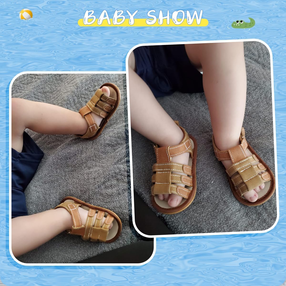 Miamooi Infant Baby Boys Girls Summer Beach Sandals Non Slip Soft Rubber Sole Toddler Outdoor Closed-Toe First Walker Shoes - Image 4
