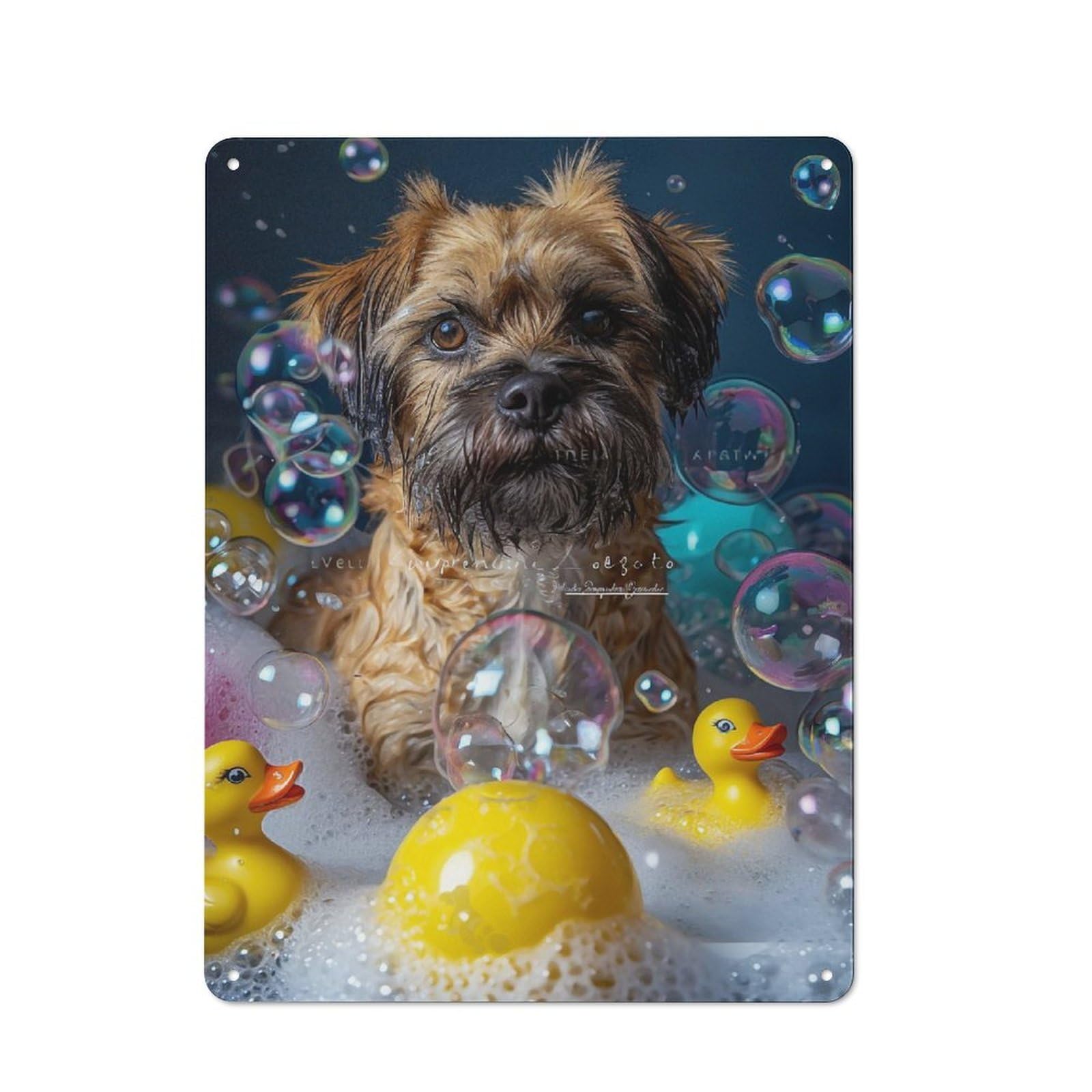 Junmoney Border Terrier Dog 40X30cm Rustic Metal Sign With For Hobby Room Or Studio, Metal Sign Decor For Hobby Rooms And Studios