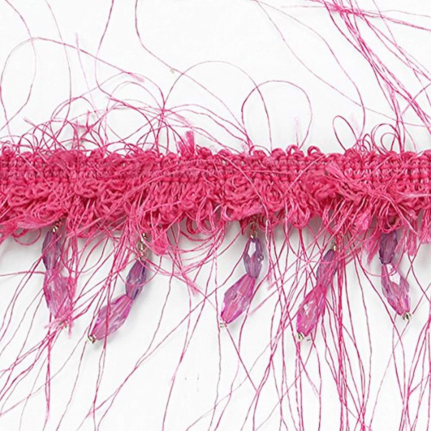 Trims by the Yard Pippy Beaded Eyelash Fringe Trim | Fuchsia | (10 yard cut)