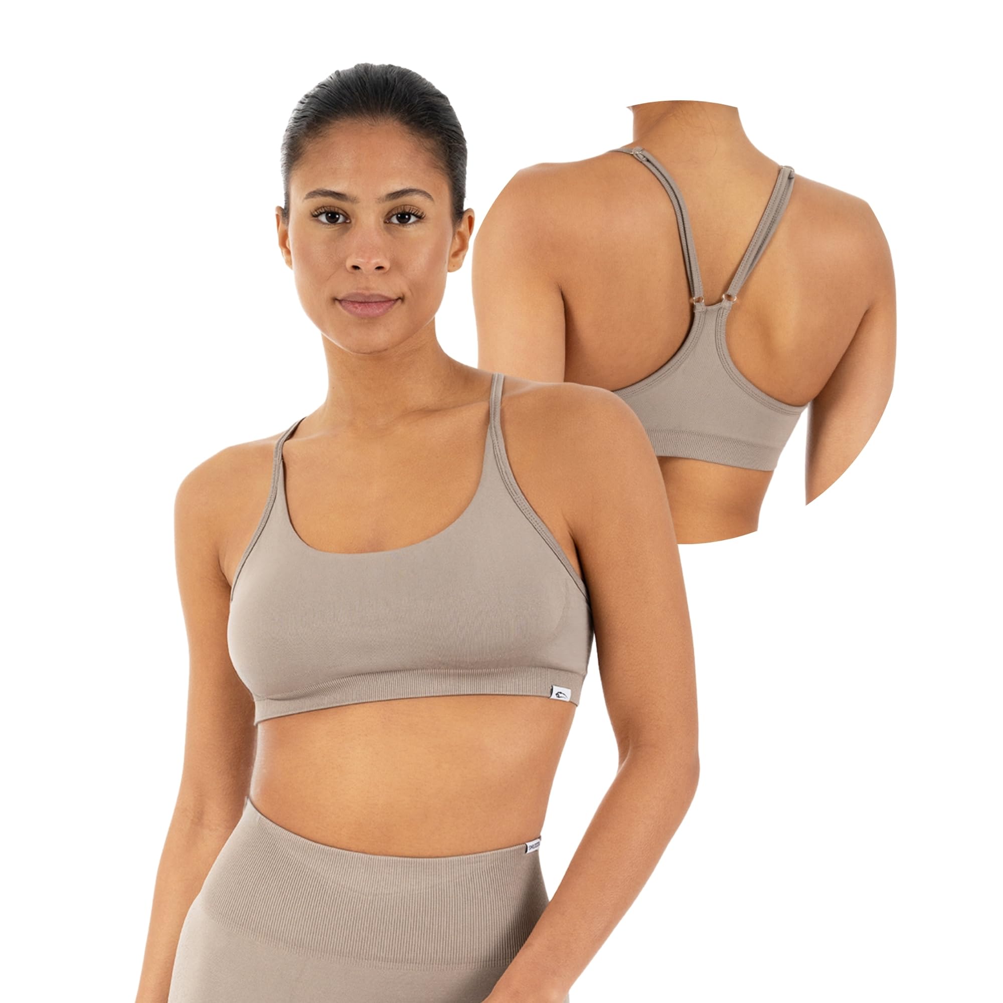 SMILODOX Sport BH Damen Timea Shaped Fit Racerback, Seamless Sport Bustier mit verstellbaren Trägern & Rippbund, Trainings BH für Gym, Fitness & Yoga, atmungsaktiver Sport BH Damen