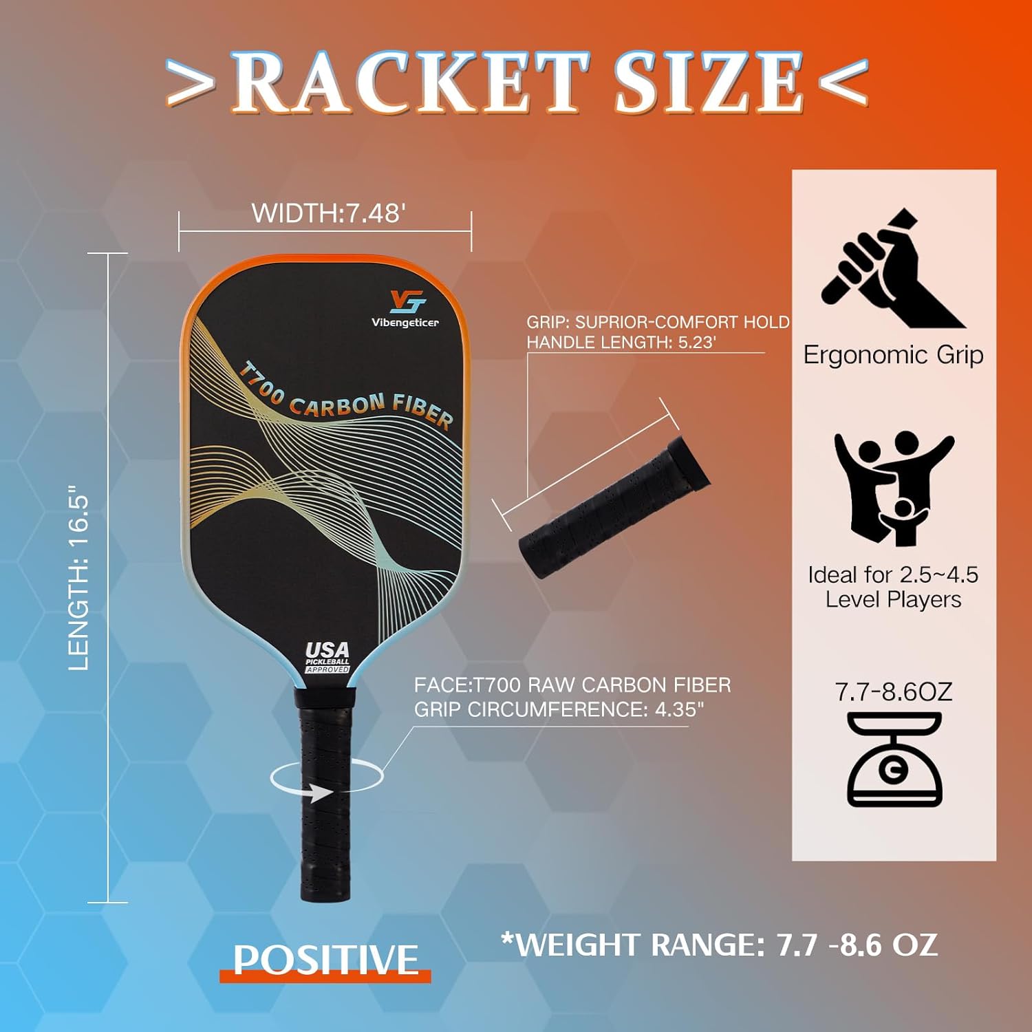 Pickleball Paddles, Multilayer T700 Textured Carbon Fiber Pickleball Paddle, Single Pickle Ball Rackets with 1 Bag, Pair of Grip Tapes, Pickle Ball Paddle for Men and Women