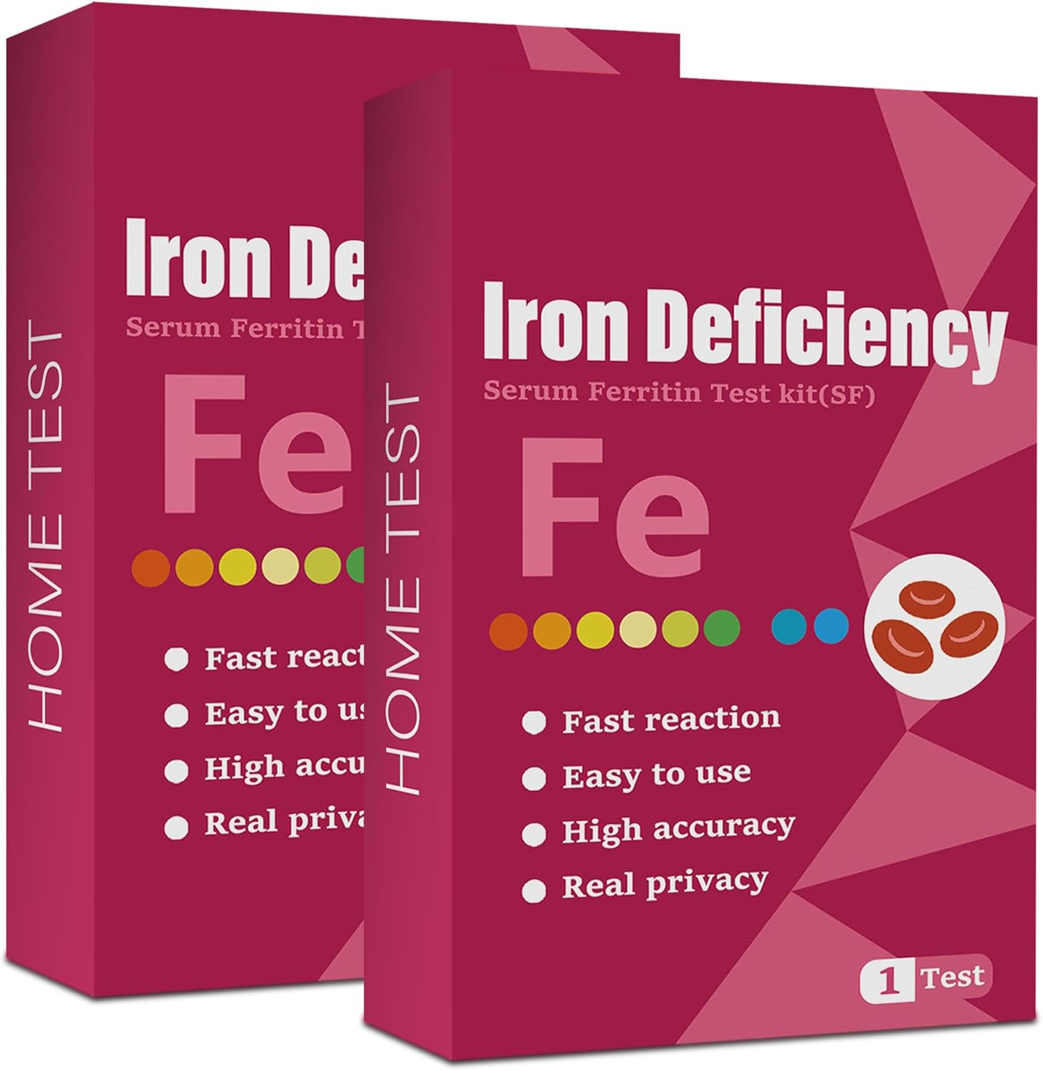 Iron Deficiency Test Kit, Suitable for Children and Adults, at-Home Iron Test Kit for Anemia.Iron Test Kit for Quick Response and Accurate Results - 2 Pack