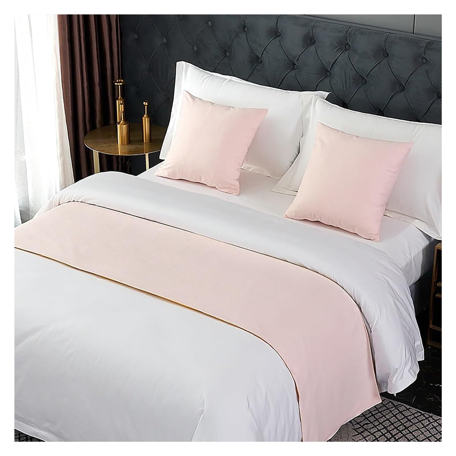 JFGCTYHXY Bed linen throws, Bed Runners & Scarves Solid Single Layer End Scarf, Modern Style(Roze,50 * 240cm for 180cm Bed)
