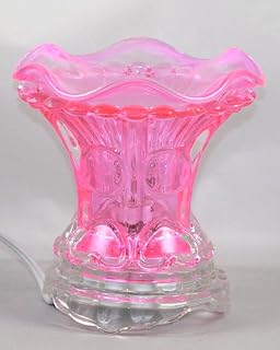 Pink Electric Glass Fragrance Scented Oil Warmer (Burner / Warmer / Lamp) with Dimmer Switch