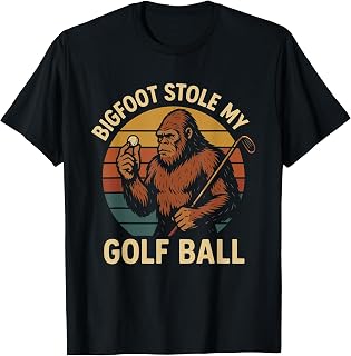 Funny Bigfoot Stole My Golf Ball, Sasquatch Golf for Men T-Shirt