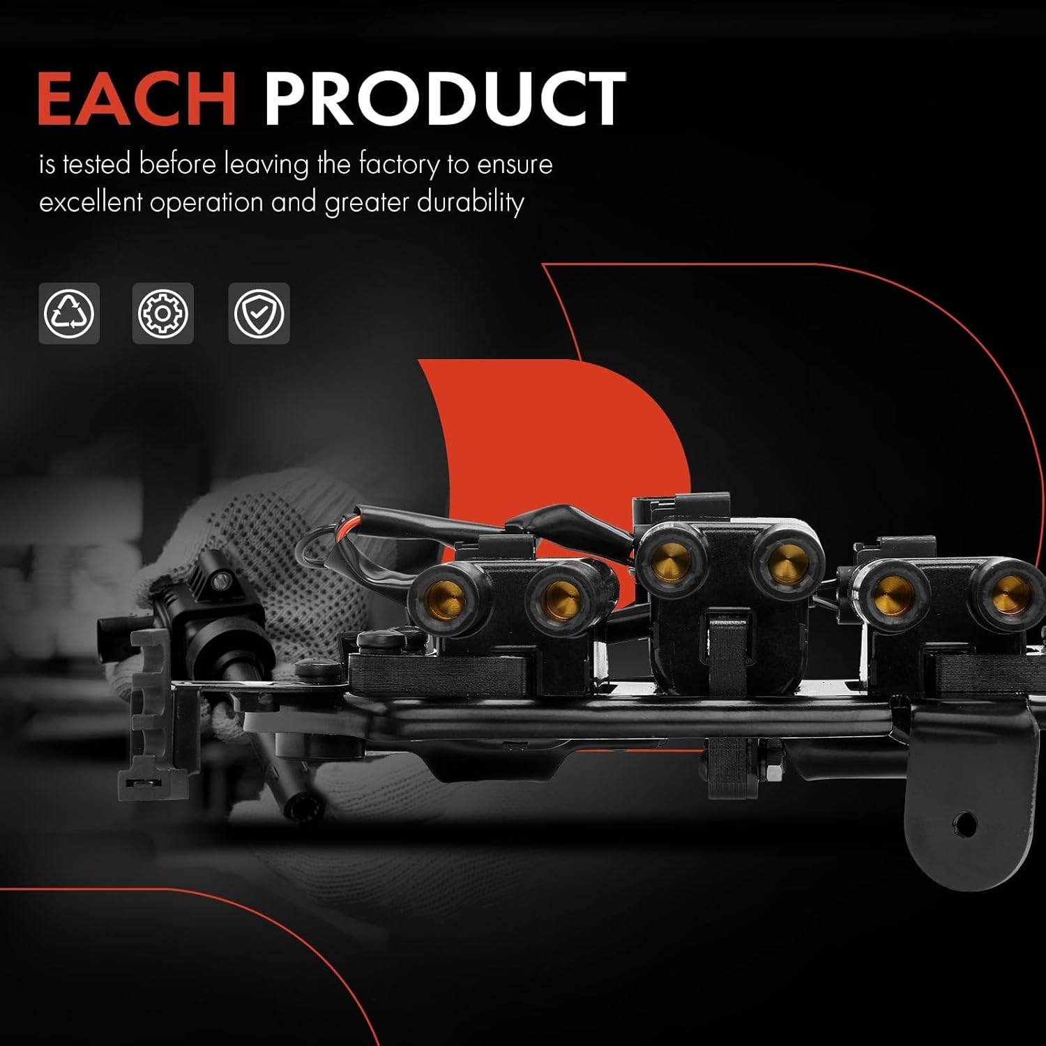 A-Premium Ignition Coil Compatible with Hyundai Santa Fe V6 2.7L 2001-2006, Tiburon V6 2.7L 2003-2008