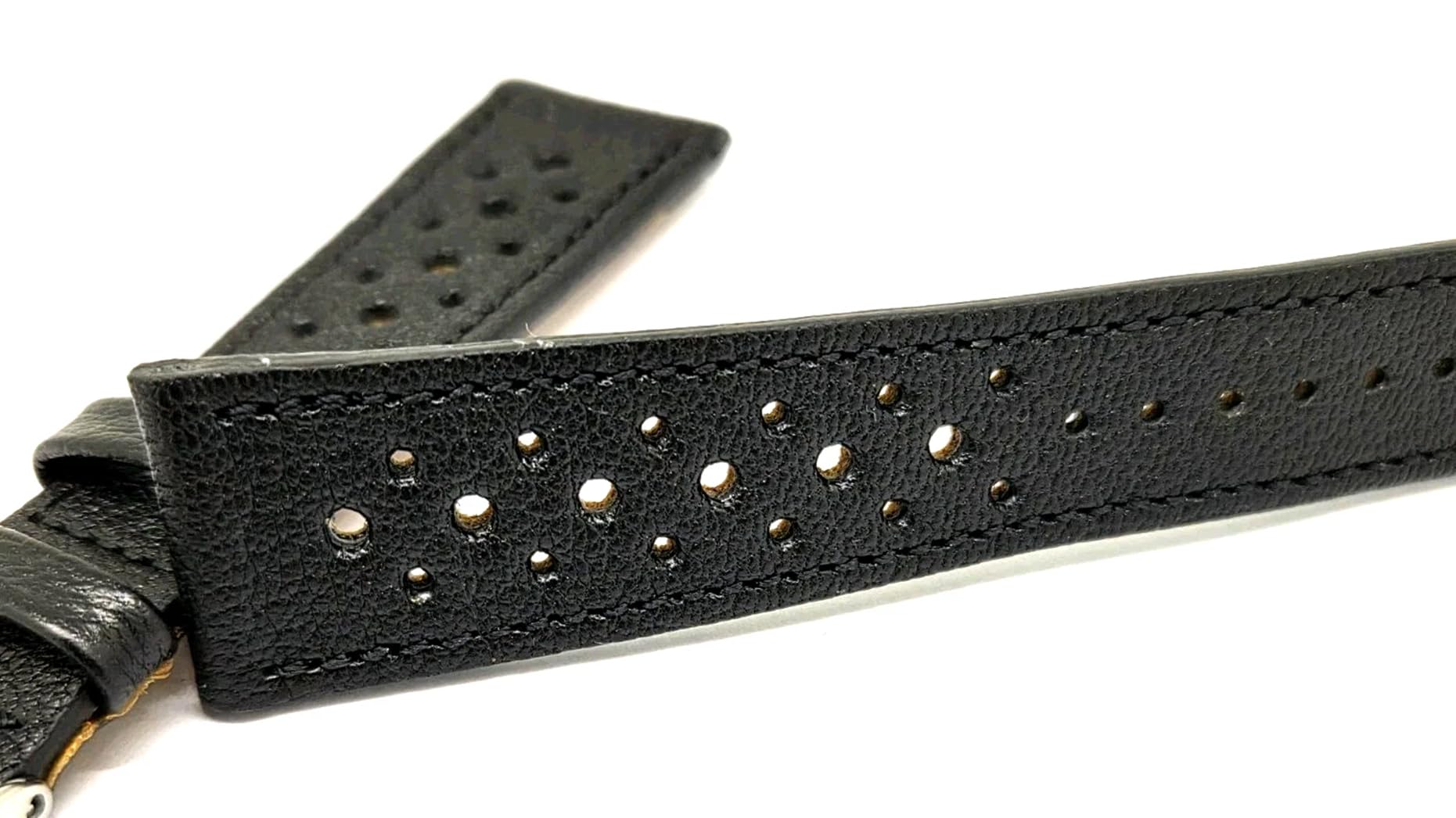 Fluco Uhrenarmband Racing 20mm Schwarz sehr weich, made in Germany