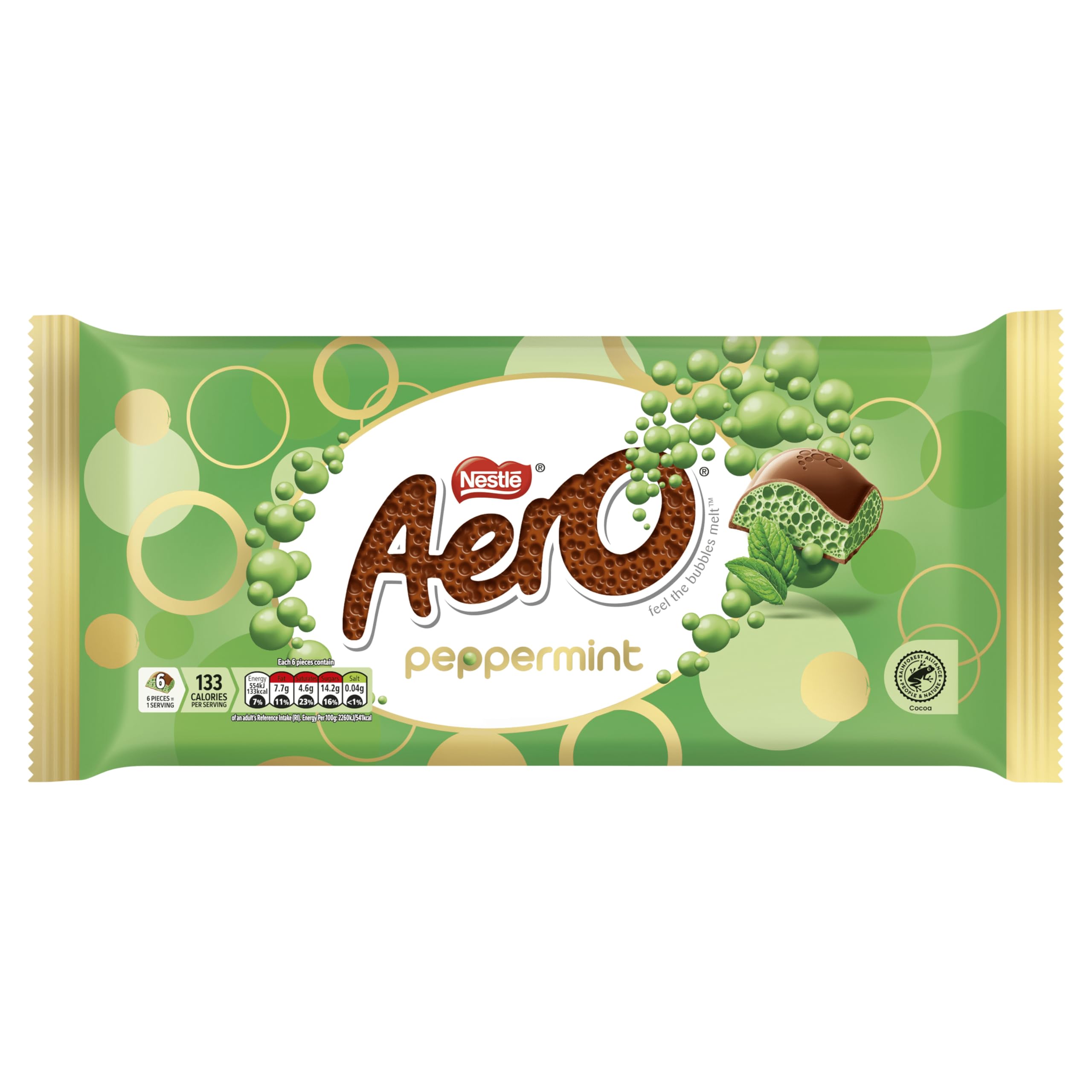 Aero Peppermint Gifting Block | 295g of Bubbly Milk Chocolate with Refreshing Peppermint Flavour | Large Sharing Bar for Gifting & Festive Indulgence