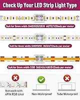 Vista 2 de Conectores de tira LED EMITEVER, 12 paquetes de conectores de luz de cinta LED de 2 pines sin soldadura, apriete de tornillo, conectores de cinta a