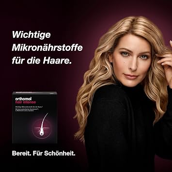 Orthomol Hair Intense Micronutrients for Beautiful Hair with Biotin Copper and Zinc 180 Daily Servings