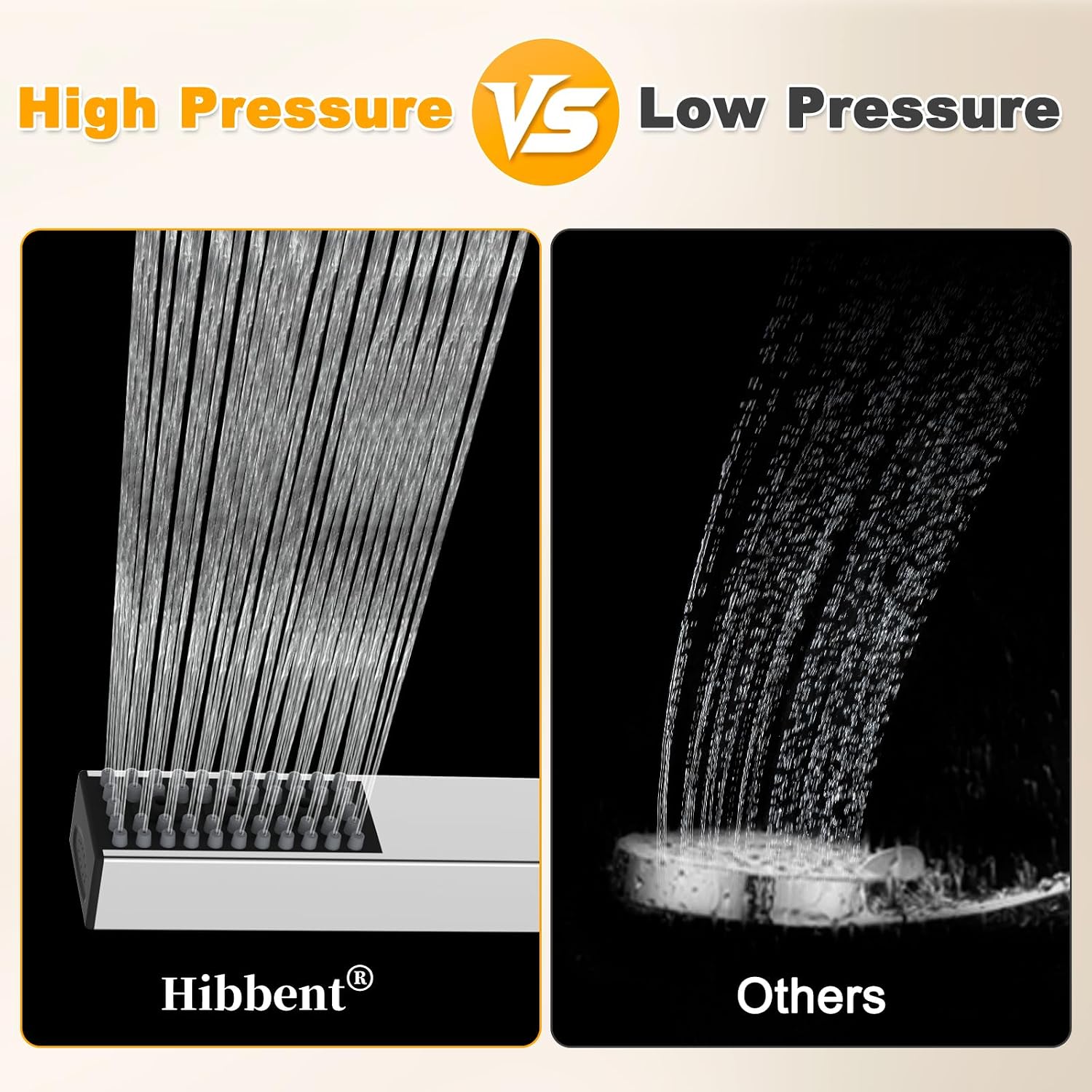 Hibbent All Metal RV Shower Head with Hose, High Pressure 4 Modes Handheld Showerhead for RV, Home, Camper, Travel Trailer, Shower head Replacement, 59'' Stainless Steel Hose with Holder, Chrome