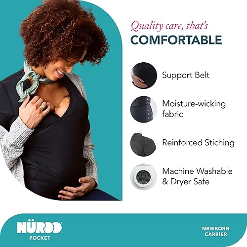 Miniatura 5 de Camisa de porteo suave, transpirable y antihumedad con cobertura total y movilidad NuRoo Pocket para madres que practican el contacto directo, talla