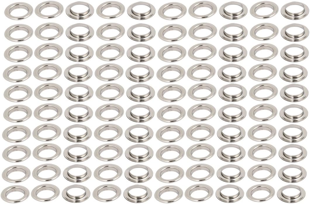 Ruilogod 100pcs 26mm Inner Dia Iron Nickle Plated Eyelet Grommets Kit w Washer for Leather Canvas Clothes Shoes (id: 361 0b5 d02 926 b2c