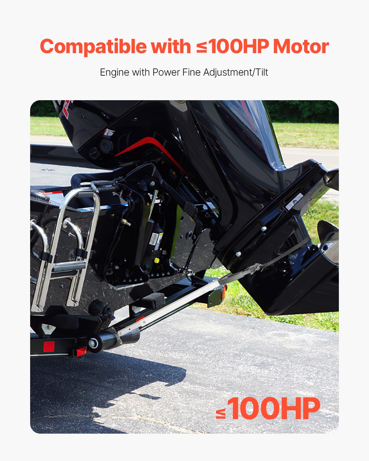 VEVOR Transom Saver, 24-36 in, Adjustable Boat Transom Saver with Heavy-Duty Head, Corrosion-Resistant Easy-to-Install Transom Savers for Less Than 100 HP Outboard Motor, Fit for Roller & Trailer