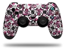 WraptorSkinz Skin Compatible with Sony PlayStation 4 Controller Splatter Girly Skull Pink (Controller NOT Included)