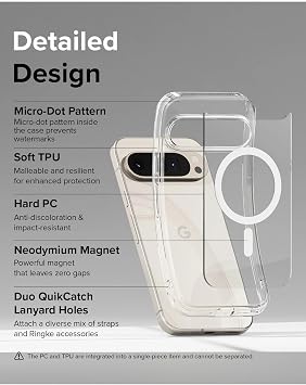 SİDE EYE Google Pixel 9 Pro İçin Sararmaz Kamera Boşluğu Tam Açık Mika Sert Parlak Şeffaf MagSafe İle Uyumlu Telefon Kılıfı Arka Kapak - Şeffaf