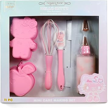 Handstand Kitchen Hello Kitty Commemorative 50th Anniversary Cake Baking Set with Kitty and Apple Mini Cake Molds and More