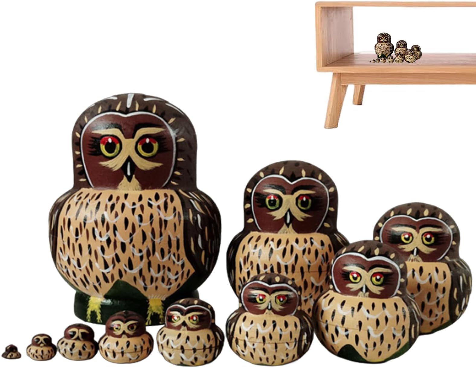 Nesting Dolls | Educational Animal Pattern Stacking Game - Folk Art Nesting Dolls,for Cultural Art Collectors Educators Parents Children Home Playroom Birthday Christmas